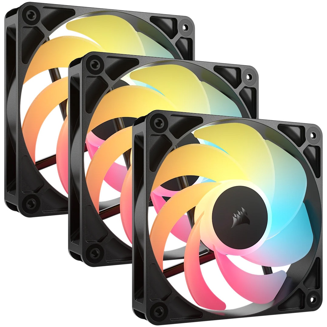 Ventilatoare Corsair RS120-R reverse ARGB, 120mm, 3 buc/set, negru