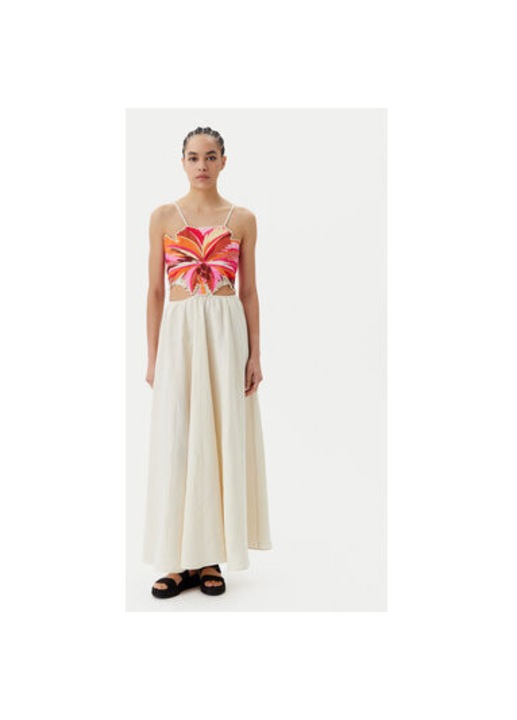 Дамска лятна рокля Maaji, PT2530CLD001, Лен, Бежов, Бежов