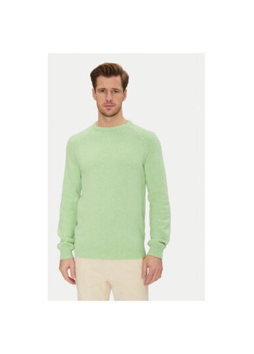 Ferfi kevert anyagu pulover, 20717701, pamut, zold, Zöld