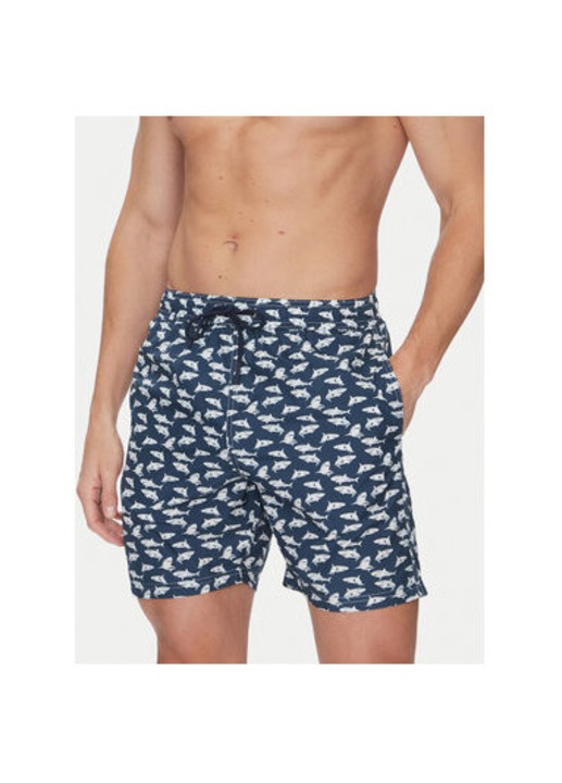 Pantaloni scurti de baie barbati Paul Shark, 25415026, Poliester, Bleumarin, Bleumarin