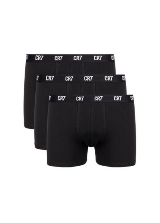 Set 3 boxeri barbati Cristiano Ronaldo Cr7, 300 8100 49, Bumbac/Elastan, M INTL, Negru