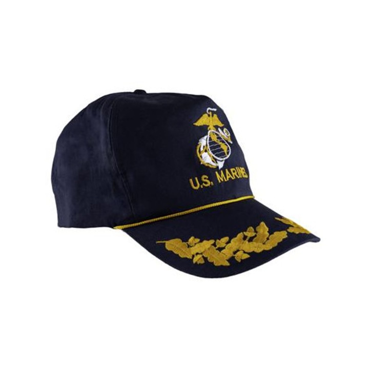 Sapca barbati Efashion US Marine, textil, broderie bleumarin cu auriu si alb, circumferinta 54-59 cm