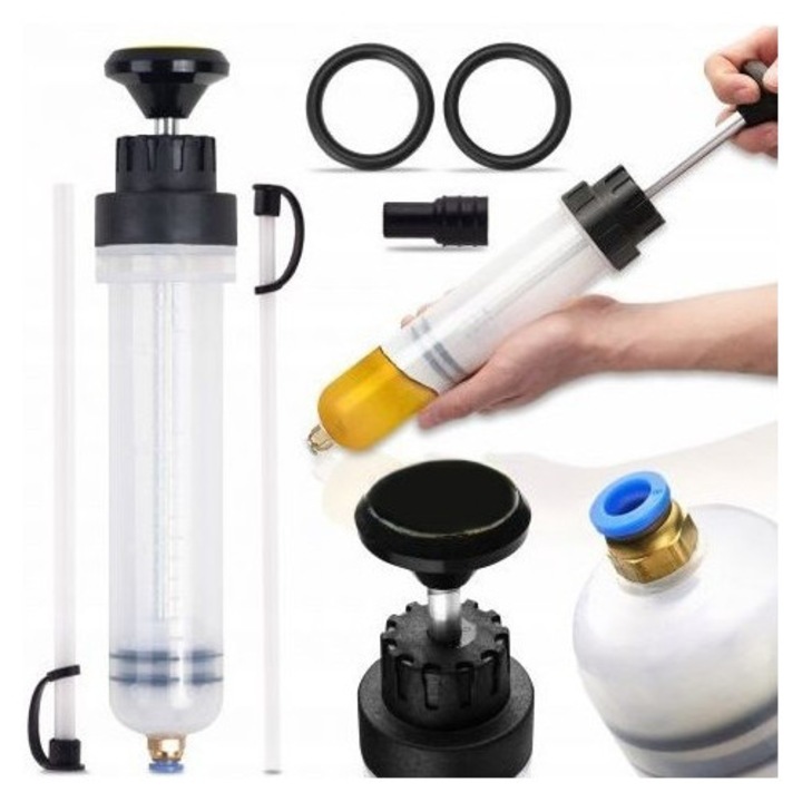 Спринцовка за извличане на масло и гориво, Zola®, 500 мл, градуирана, поликарбонат, прозрачна