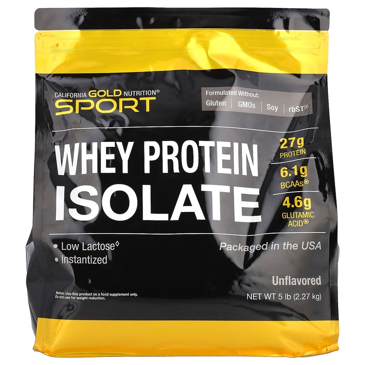 Proteina din zer, California Gold Nutrition, 2,27 kg, nearomatizat