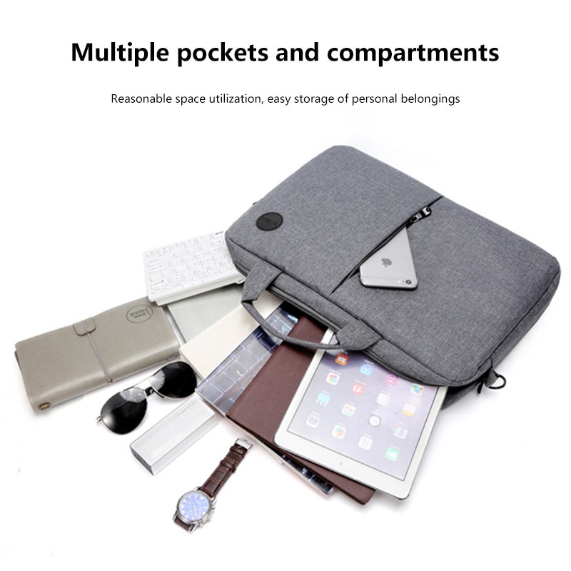 Geanta laptop, 41x30x6cm, pentru laptop 15.6 inch, impermeabil, rezistent la socuri, poliester, gri