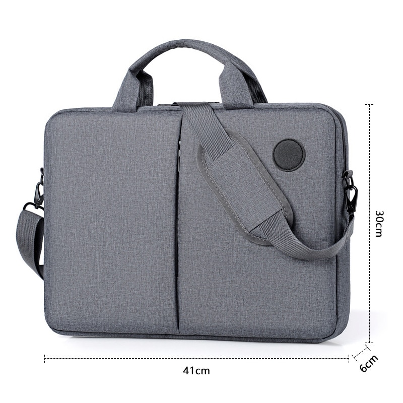 Geanta laptop, 41x30x6cm, pentru laptop 15.6 inch, impermeabil, rezistent la socuri, poliester, gri