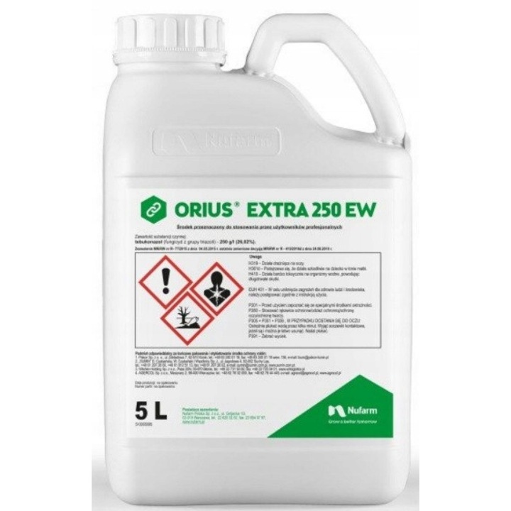 Preparat Fungicid, Nufarm, Substanta Activa Tebukonazol - 250 G/L (26, 02%), Forma Lichid, Produs Destinat Utilizarii De Catre Utilizatori Profesionisti, Actiune Sistemica Pentru Utilizare Preventiva Si Interventionala, 5 L