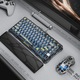 GravaStar Mercury K1 Lite Безжична механична клавиатура, трирежимна USB, Bluetooth, 2.4GHz, 75% оформление, RGB осветление, батерия 4000 mAh, прозрачно черна