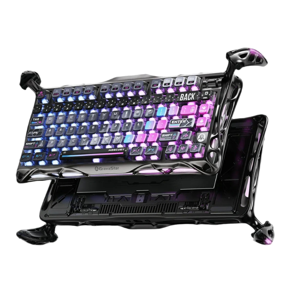 Tastatură mecanică wireless Rii, gaming Bluetooth, tri-mode 75