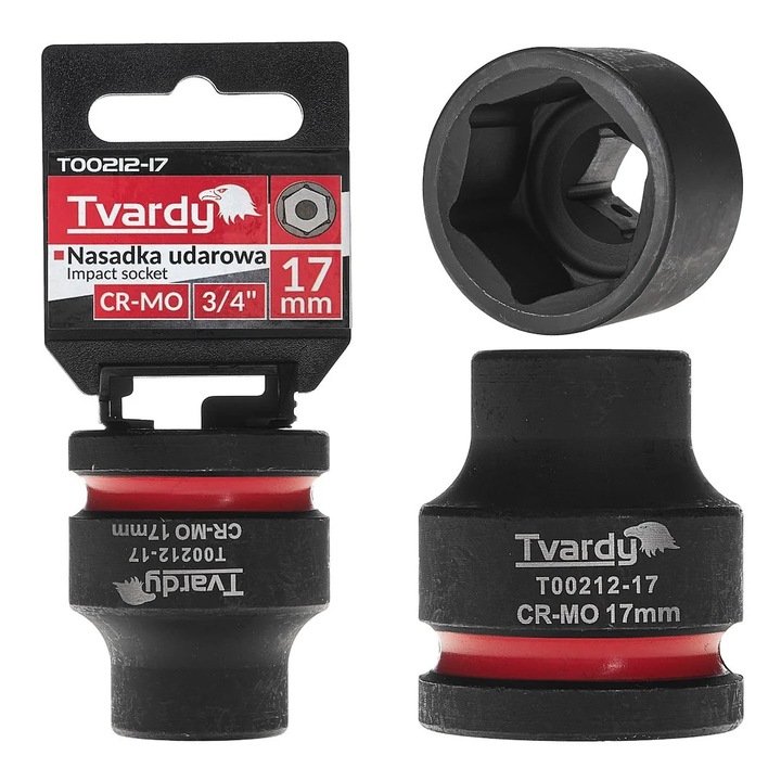 Cheie tubulara de impact in 6 puncte, 3 / 4", 17 mm, Tvardy T00212-17