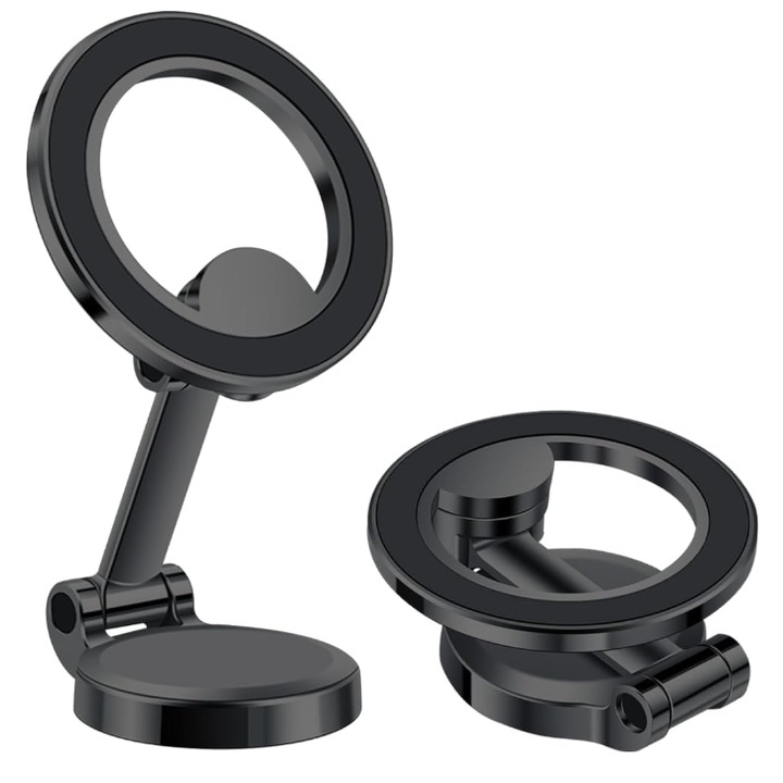 360 fokban forgatható mágneses autós tartó összecsukható kerek talppal