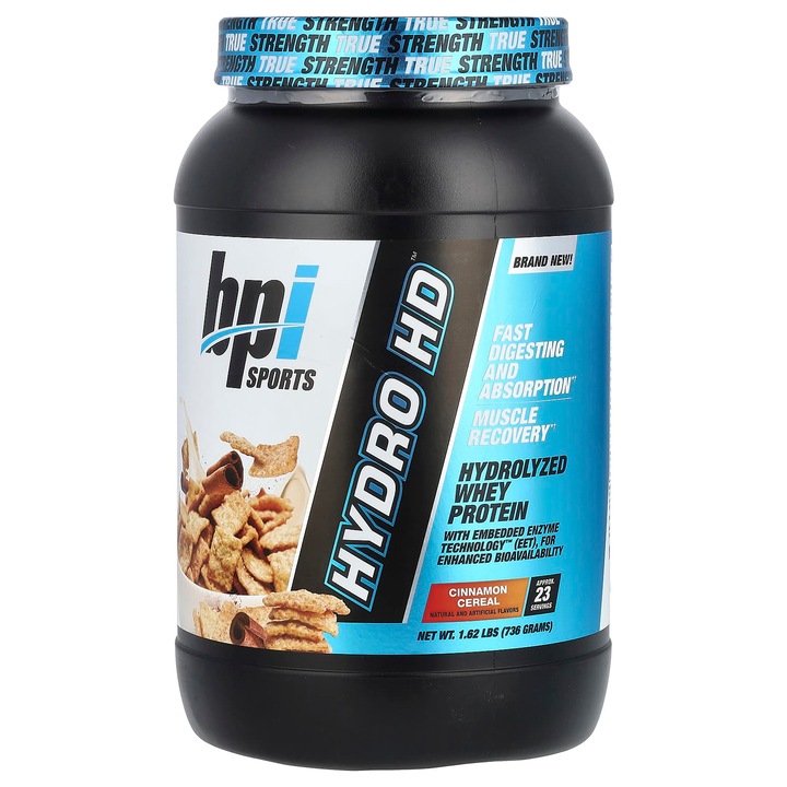 Proteine BPI Sports, Hydro HD, proteina hidrolizata din zer, aroma de scortisoara, 736 g