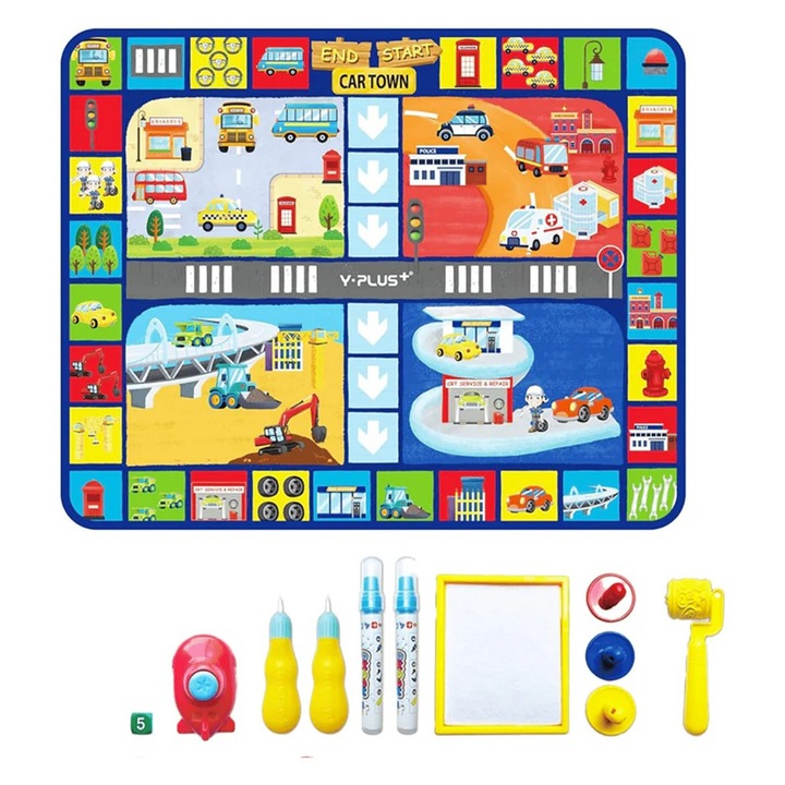 Patura joaca copii - Centru de activitati - Car Town - Y-Plus