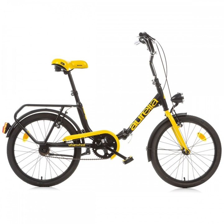 Bicicleta pliabilă Aurelia, Dino Bikes, roți 20 inch, negru intens, cadru rezistent