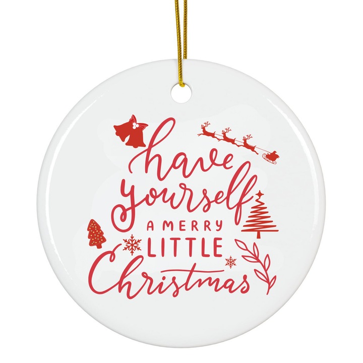 Karácsonyi akril dísz, 8 cm, télapó karácsonyfa dísz