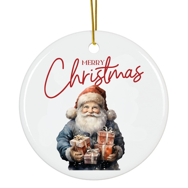 Karácsonyi akril dísz, 8 cm, vintage Mikulás