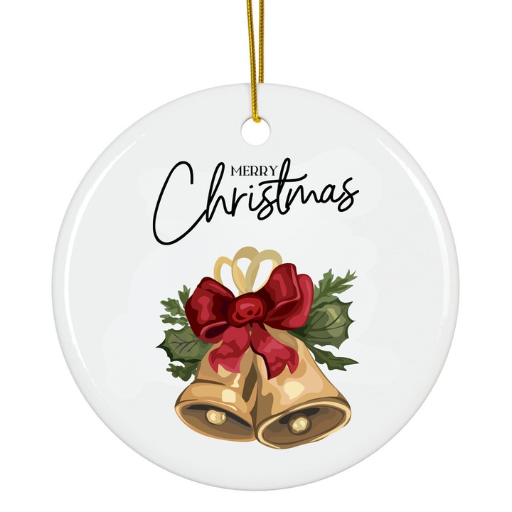 Karácsonyi akril dísz, 8 cm, fenyőfa