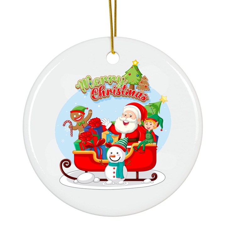 Karácsonyi akril dísz, 8 cm, vintage karácsonyfa dísz