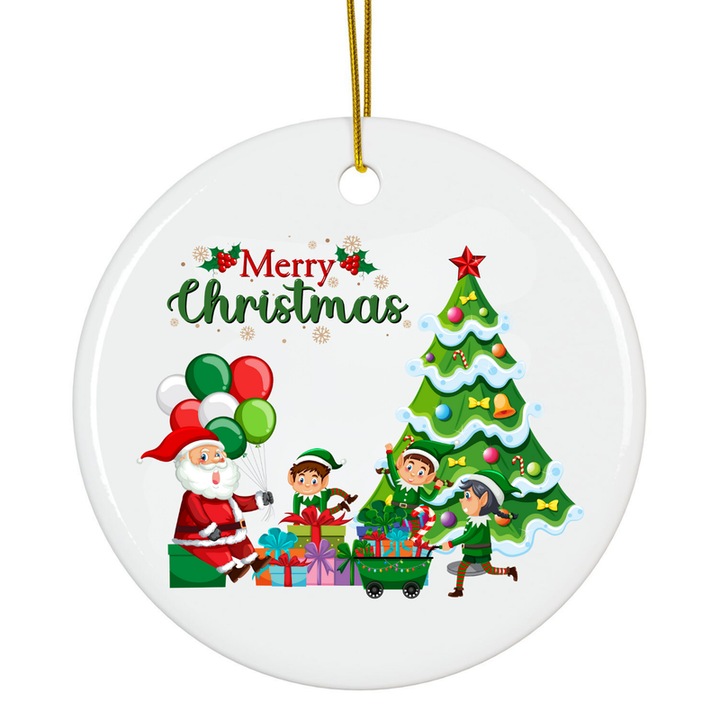 Dísz akril karácsony, 8 cm, karácsonyi vintage fenyő