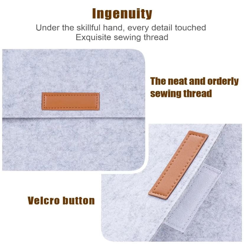 Husa Plic cu 2 Buzunare, Macbook 13"-14", Soft envelope, Business, Textil, Gri