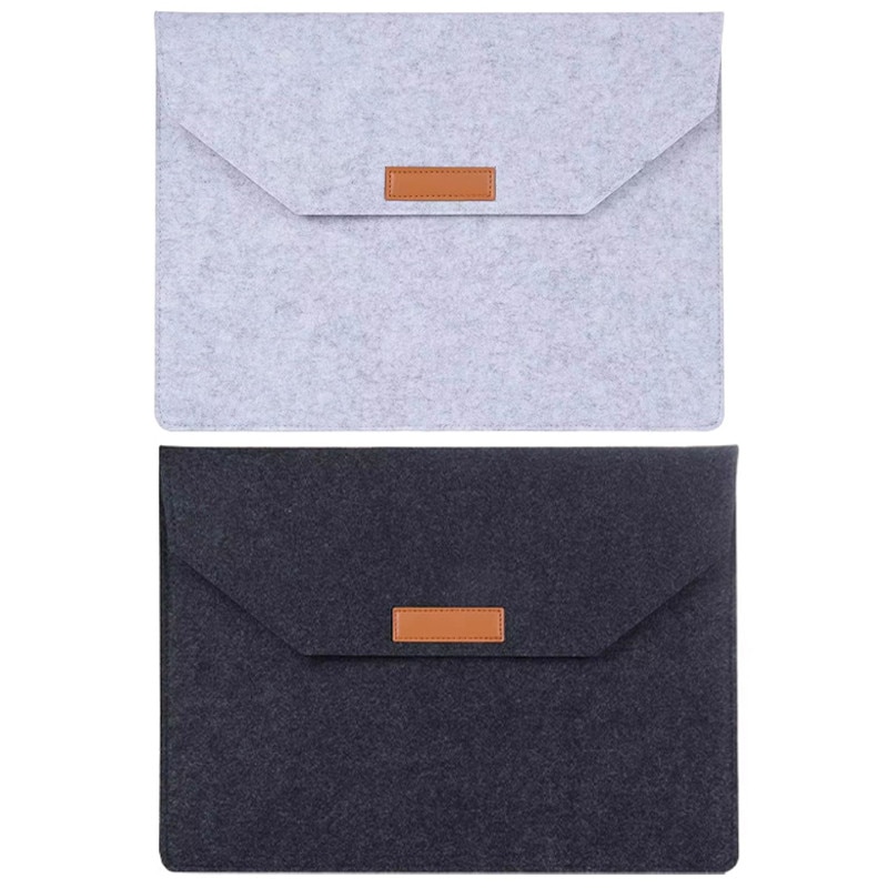 Husa Plic cu 2 Buzunare, Macbook 13"-14", Soft envelope, Business, Textil, Gri