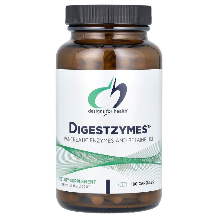 Enzime pancreatice digestzymes Designs For Health, 180 capsule, sanatatea gastrointestinala