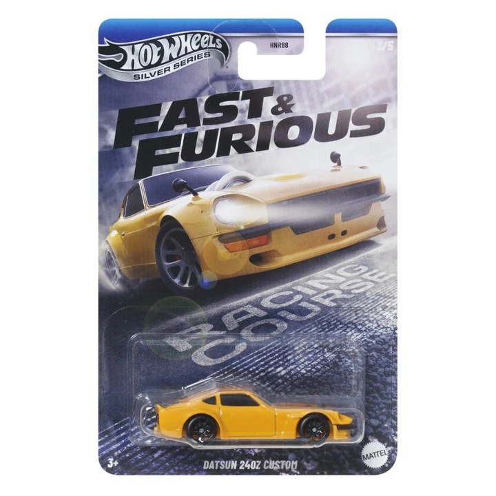 Masinuta Metalica Hot Wheels Datsun 240z Custom Galben Fast and Furious 2025 1:64