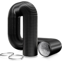 Furtun de ventilatie flexibil, furtun de evacuare din PVC de 150 mm, furtun de ventilatie de 3 metri cu 2 cleme de furtun, otel inoxidabil pentru aer conditionat mobil, uscator, ventilator de evacuare, hota, sistem de ventilatie
