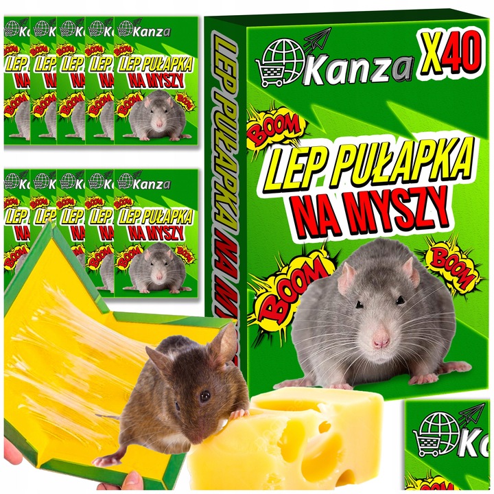 Set 40X Capcane Pentru Soareci Si Sobolani, Kanza, 2025, Aroma De Nuca Prajita, Cel Mai Puternic Adeziv De Pe Piata, Fara Toxine Si Substante Periculoase, Gata De Utilizare, 24 x 17 cm, 40 Bucati