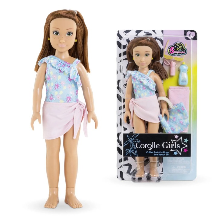 Papusa Zoe La Plaja Set Corolle Girls, 28 cm