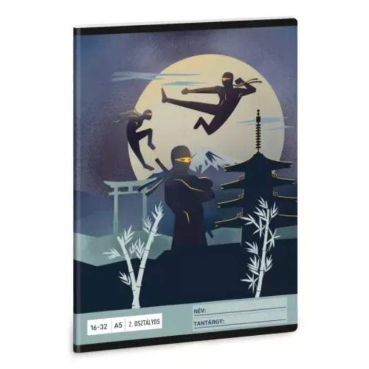 Ninja in intuneric: Caiet cu linii - clasa a II-a, A5