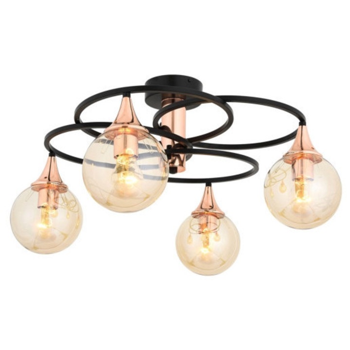 Lustra Evo Light V654 E27, Negru/Bronz