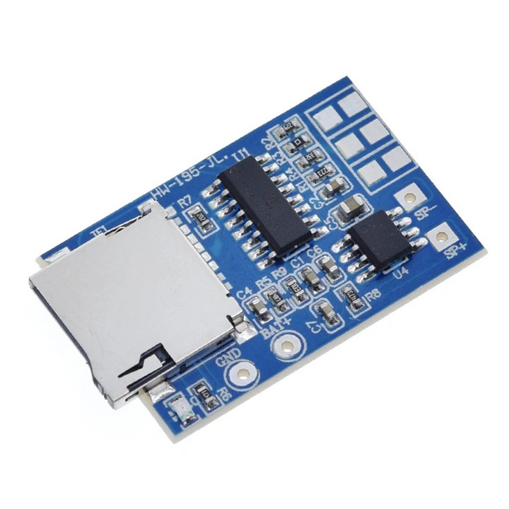 Decodor MP3 cu amplificator audio mono 2W, card microSD, GPD2846A, DC 3.7-5V