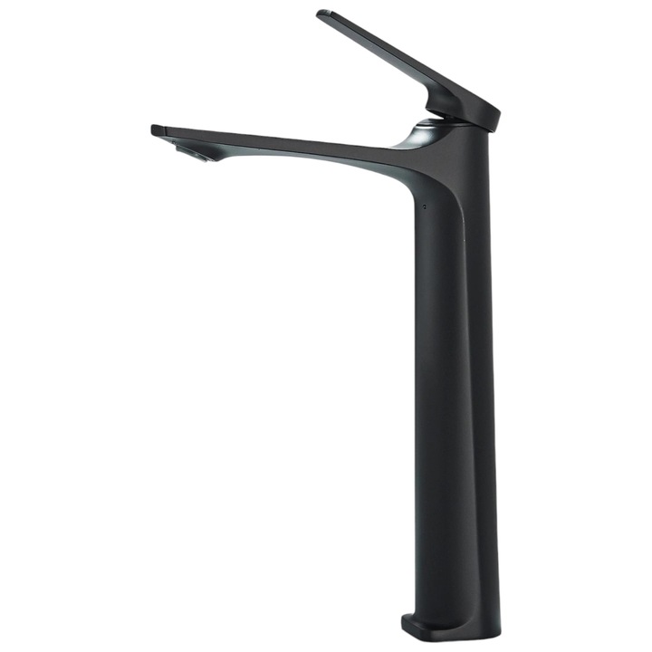 BisDesign® Fürdőszobai Mosdó/Kád Csaptelep, Prémium Anyag, Modern Stílus, Matt Fekete Felület, 31 cm Méret