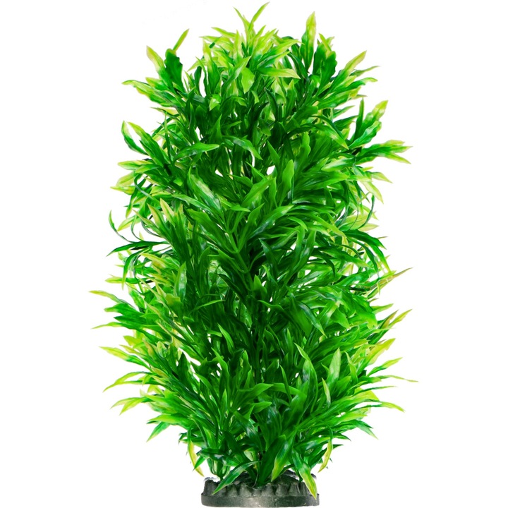 Planta artificiala pentru acvariu, Kruger Meier High Leafy, verde deschis, 17x10x30cm