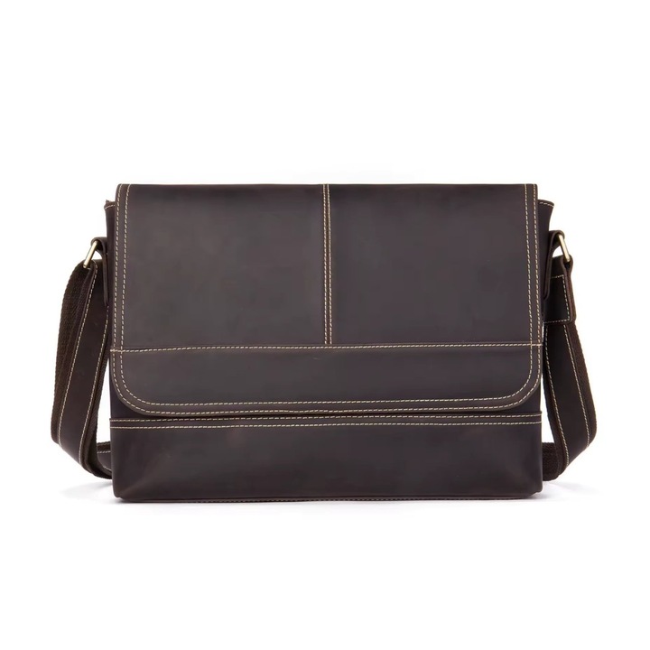 Férfi táska, Eneas GT3276, valódi bőr, barna