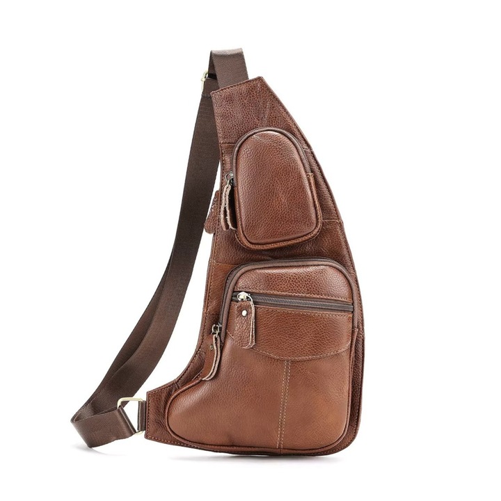 Férfi táska, Nael GT3312, valódi bőr, barna