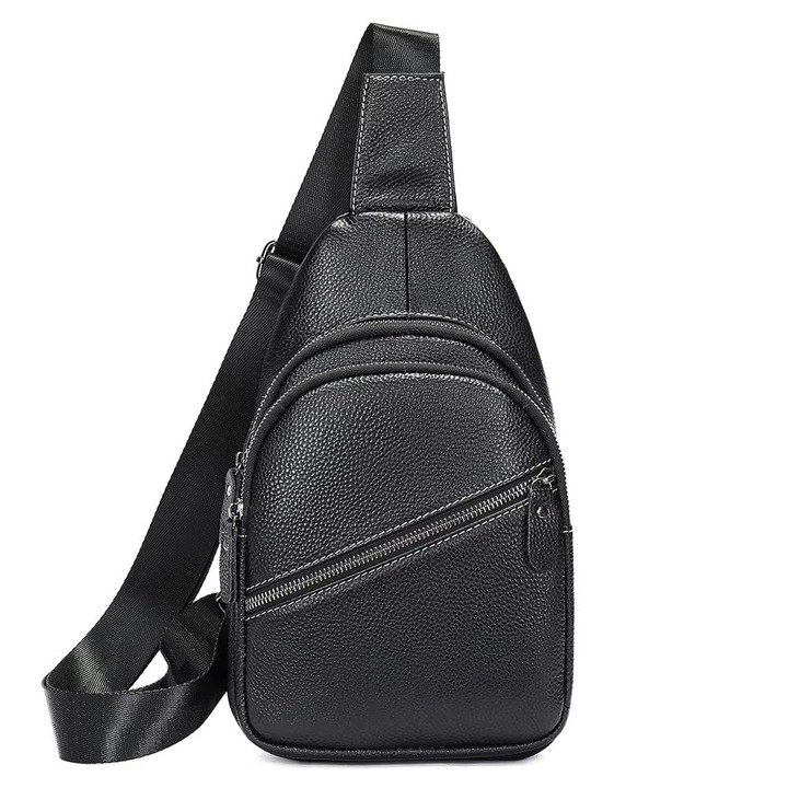 Férfi válltáska, Aristide GT3071, valódi bőr, fekete