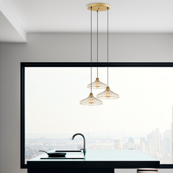 Lustra Evo Light V967 E27, Auriu stralucitor