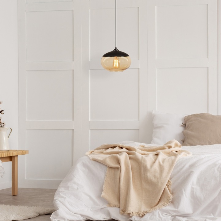 Lustra Evo Light V863 E27, Negru, Galben inchis