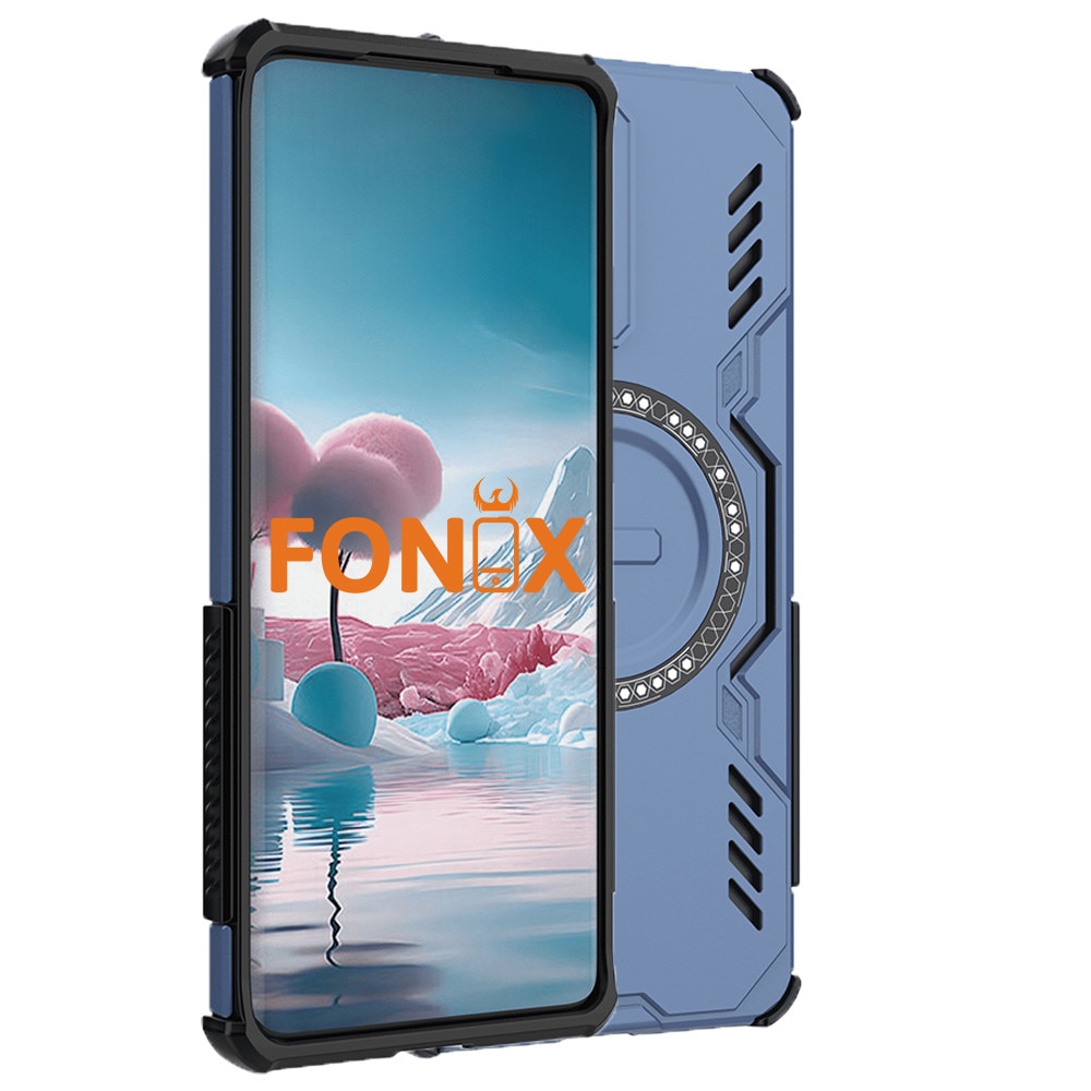 Husa MaxTitan pentru Motorola Edge 50 Pro, Compatibila cu tehnologia de tip MagSafe, Colturi antisoc, Margini texturare anti-alunecare, Design care permite disiparea caldurii, Previne supraincalzirea telefonului, Albastru