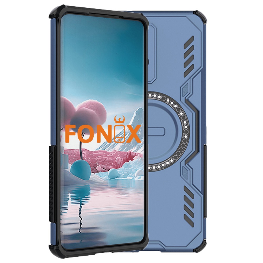 Husa MaxTitan pentru Motorola Edge 50 Pro, Compatibila cu tehnologia de tip MagSafe, Colturi antisoc, Margini texturare anti-alunecare, Design care permite disiparea caldurii, Previne supraincalzirea telefonului, Albastru