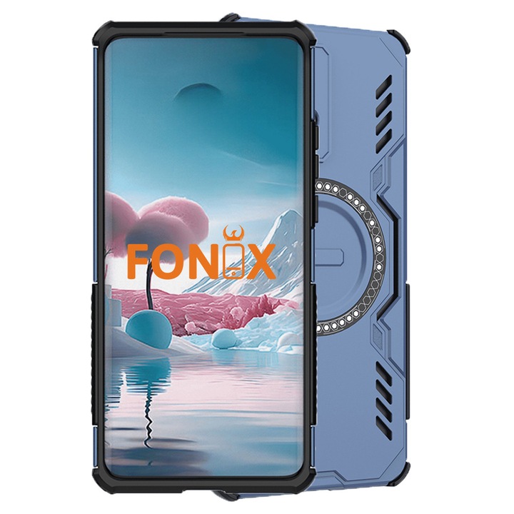 MaxTitan калъф за OnePlus Nord 4, съвместим с технологията MagSafe, устойчиви на удари ъгли, противоплъзгащи текстурирани ръбове, дизайн за разсейване на топлината, предотвратява прегряването на телефона, син