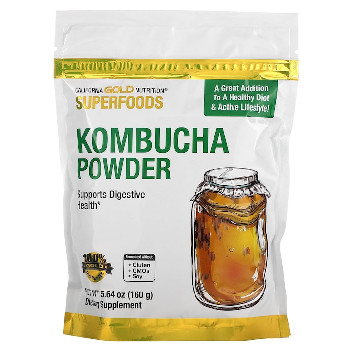 California Gold Nutrition Kombucha pulbere, 160 g