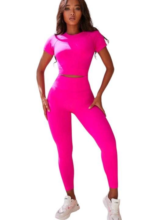 Compleu sport dama, push up, roz neon, M