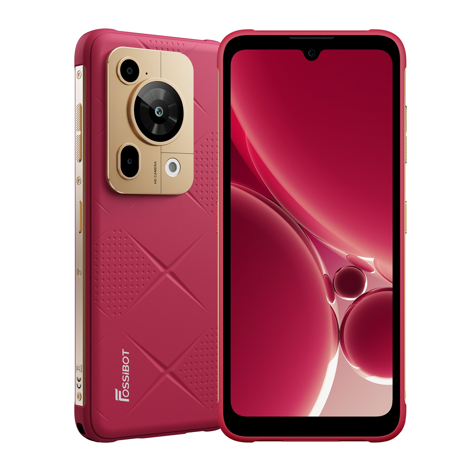 Telefon mobil FOSSiBOT F112 Pro 5G, Rosu, 6.88” HD+ IPS, 24GB RAM(8GB+16GB extensibili), 256GB ROM, Android 14, Incarcare inversa, 50MP+16MP, 18W, Dual SIM Hybrid