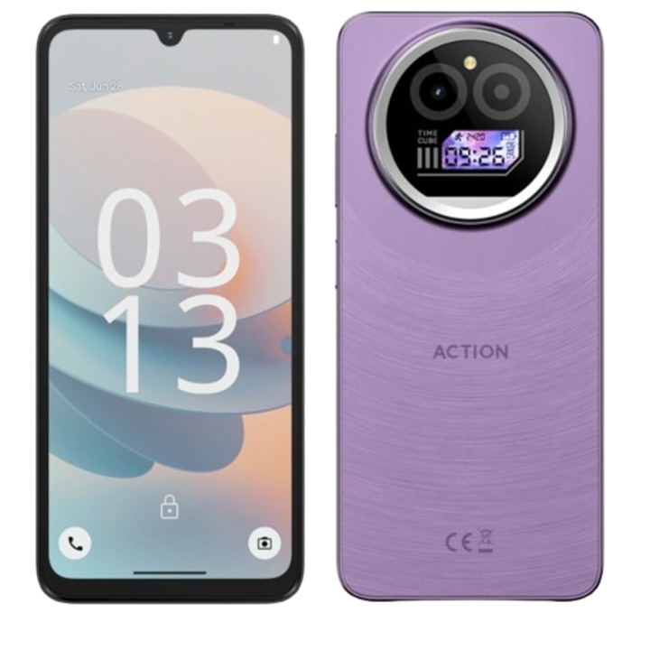 F150 Action A5 Pro Mov mobiltelefon, 4G, 6,88" HD+, 8 GB RAM (3 GB + 5 GB bővíthető), 256 GB ROM, Android 15 Go, Octa-Core, Face ID, 16MP kamera, 5100mAh, Dual SIM