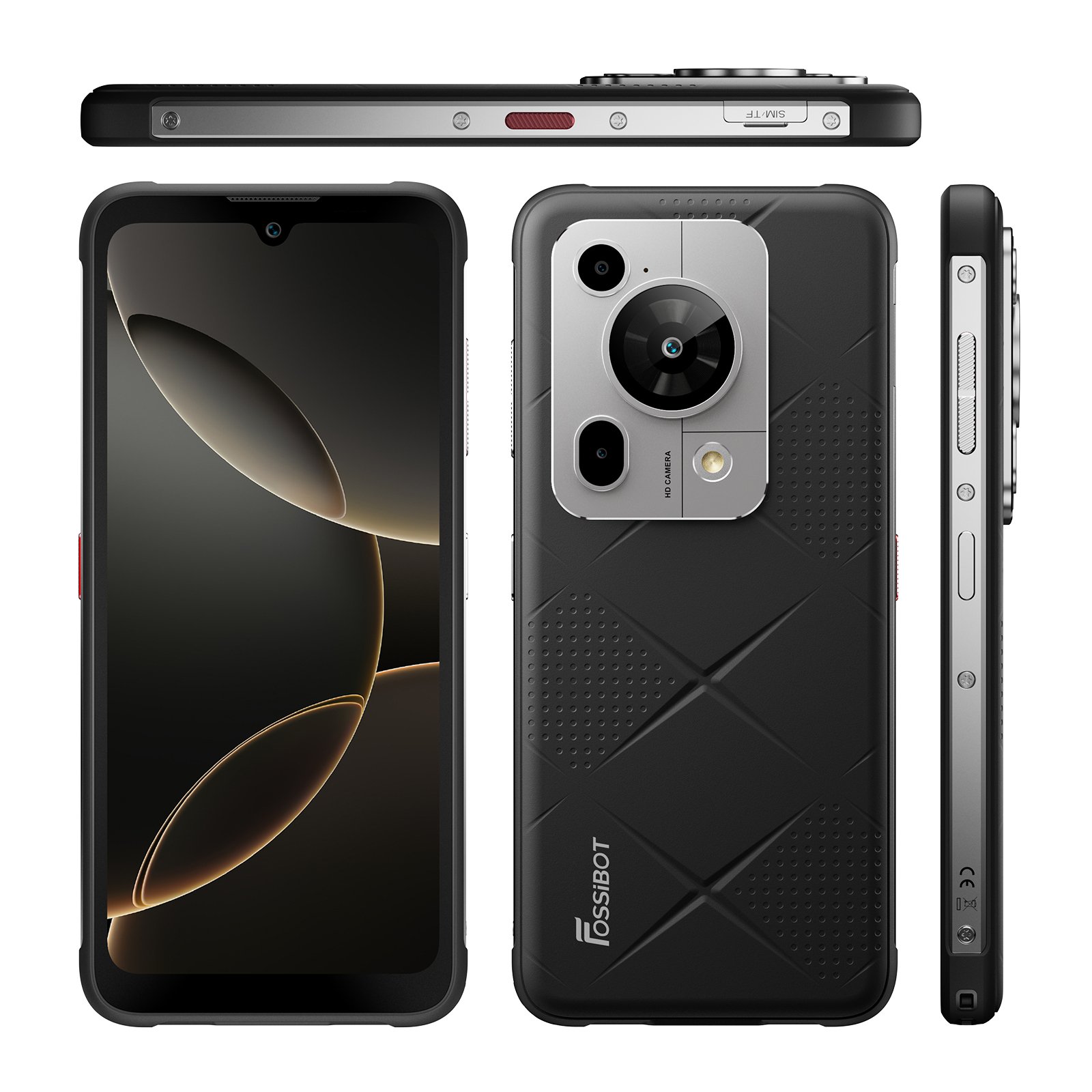 Telefon mobil FOSSiBOT F112 Pro 5G, Negru, 6.88” HD+ IPS, 24GB RAM(8GB+16GB extensibili), 256GB ROM, Android 14, Incarcare inversa, 50MP+16MP, 18W, Dual SIM Hybrid