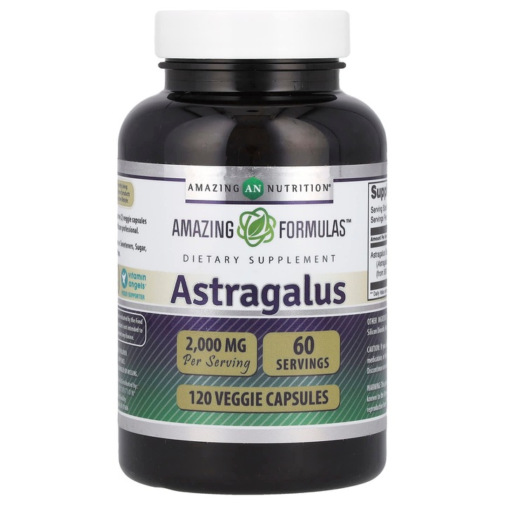 Supliment alimentar Amazing Nutrition, Astragalus, 1000 mg, 120 capsule