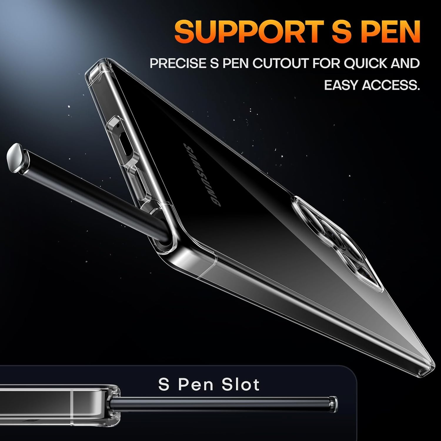 Husa Transparenta 3 in 1 pentru Samsung Galaxy S25 Ultra, cu 2 Folii din Sticla Securizata, Anti-Soc, Anti-Ingalbenire